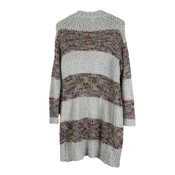 BKE Open Front Cardigan Womens M Multicolor Striped Boho Cozy Indie Lagenlook - Picture 3 of 6